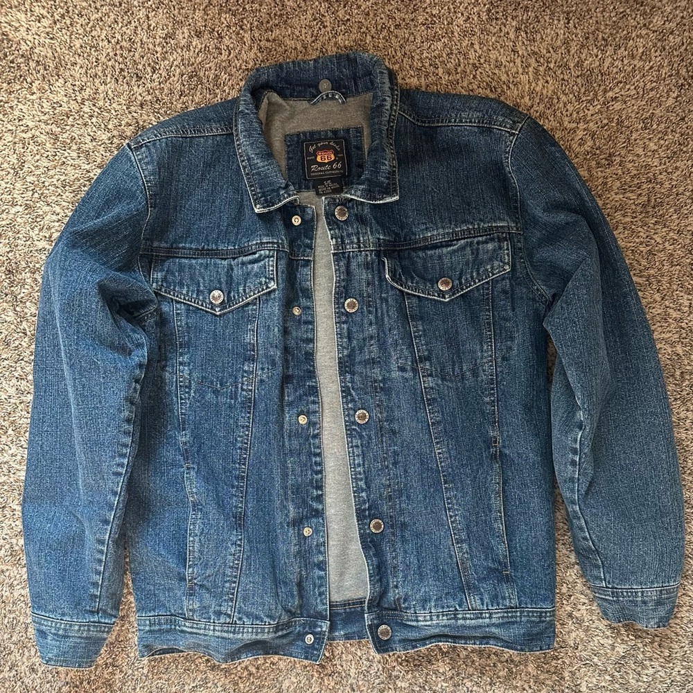 Vintage Route 66 lined denim jacket